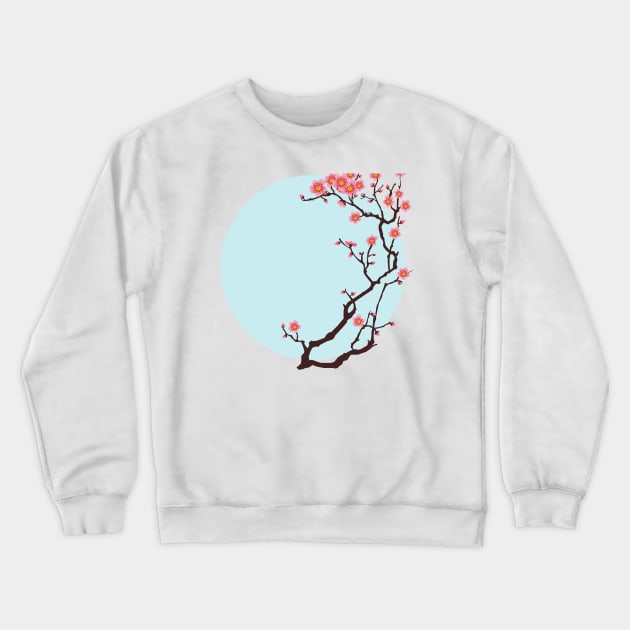 Cherry Blossom Branch against blue sky design Crewneck Sweatshirt by Dexter Lifestyle